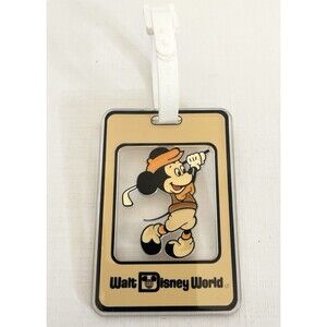 Vintage Walt Disney World Mickey Mouse Luggage Golf Bag Tee Time Loop Plastic